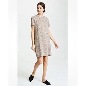 Jenni Kayne Shift Mini Dress MEDIUM Leopard Round Neckline Tee MADE IN USA